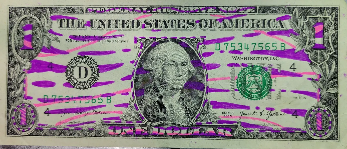 Dollar Bill Art #348